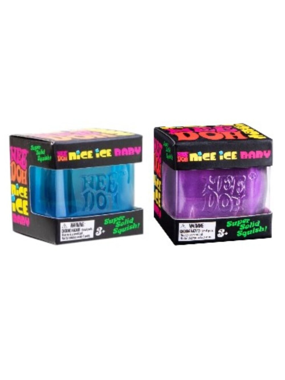 NeeDoh Nice Ice Baby Cubes (MINI) ❄️💙💜 Set of 2 – Blue & Purple
